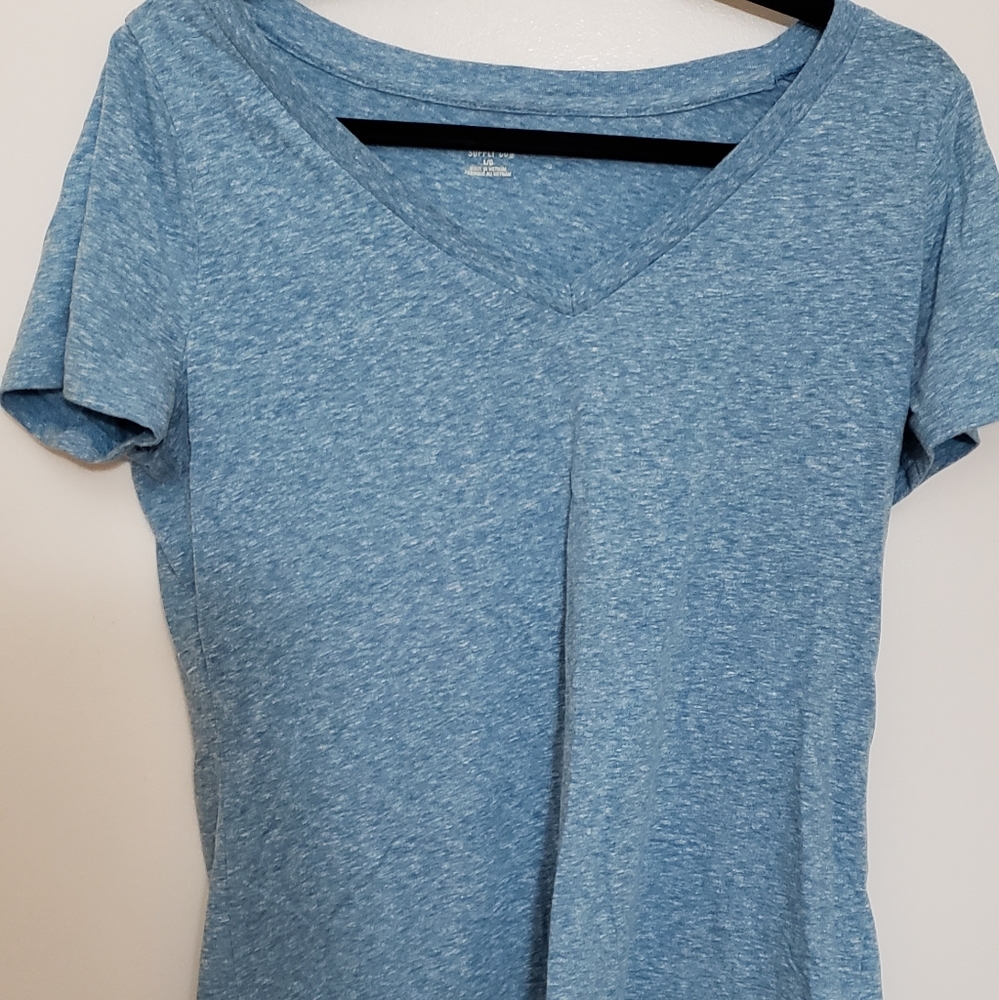 Baby blue t shirt. Very COMFY.